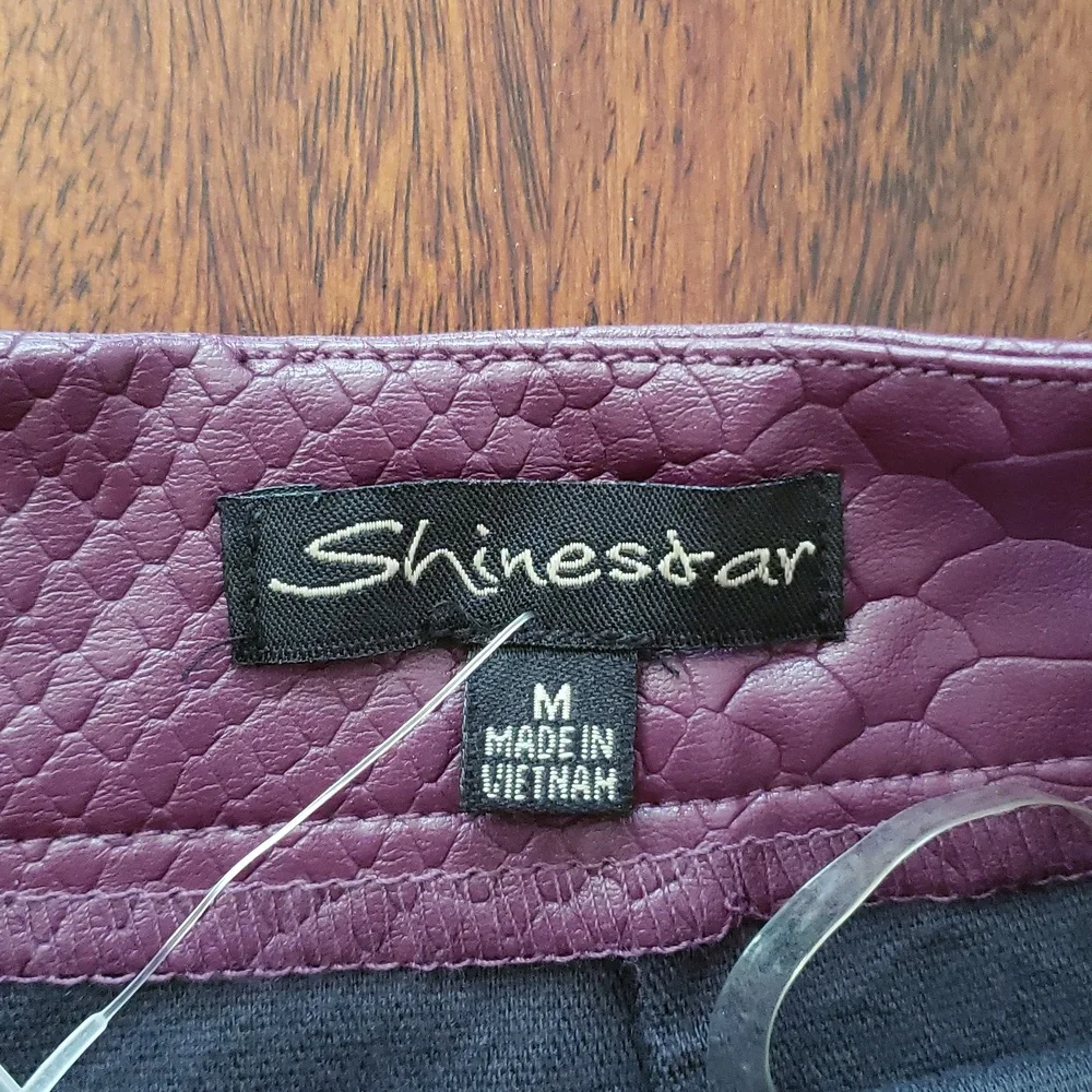 SHINESTAR Plum Faux Leather Mini Skirt – Embossed Snake Skin Texture | MEDIUM - Picture 13 of 13